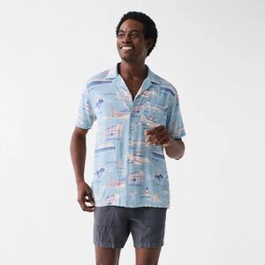 Faherty Short-Sleeve Kona Camp Shirt in Faherty Tour Print Men’s Small w/ Flaw